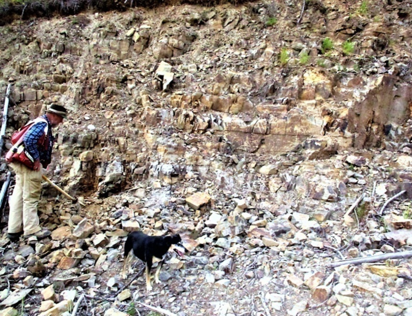 Typical limonite sample collection site